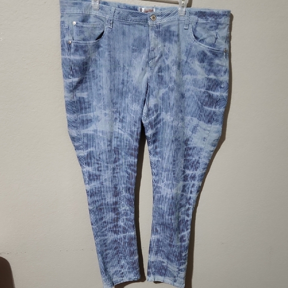Sapphire Red jeans womens size 22 Blue Tie-Dye Jeans pinstripe plus size - Picture 1 of 9